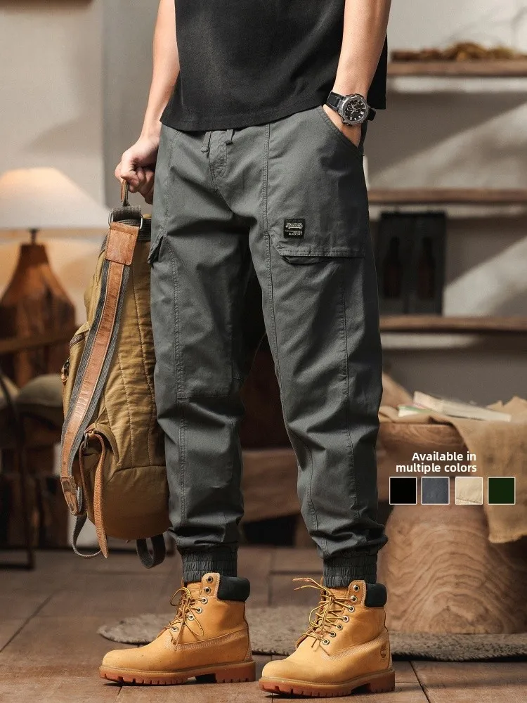

Retro American Work Pants Men's Slim Fit Cuffed Casual Trousers Faionable Spring Summer New Arrival Youthful Energy Sle