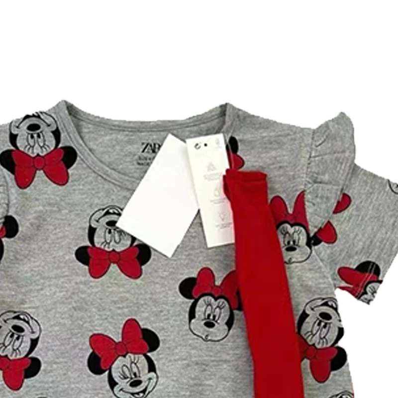 Summer Little Girl Minnie Mouse Set Baby Girls Leisure Home Cartoon Pajamas Sets Mother Children Cute Cotton Clothing Suit