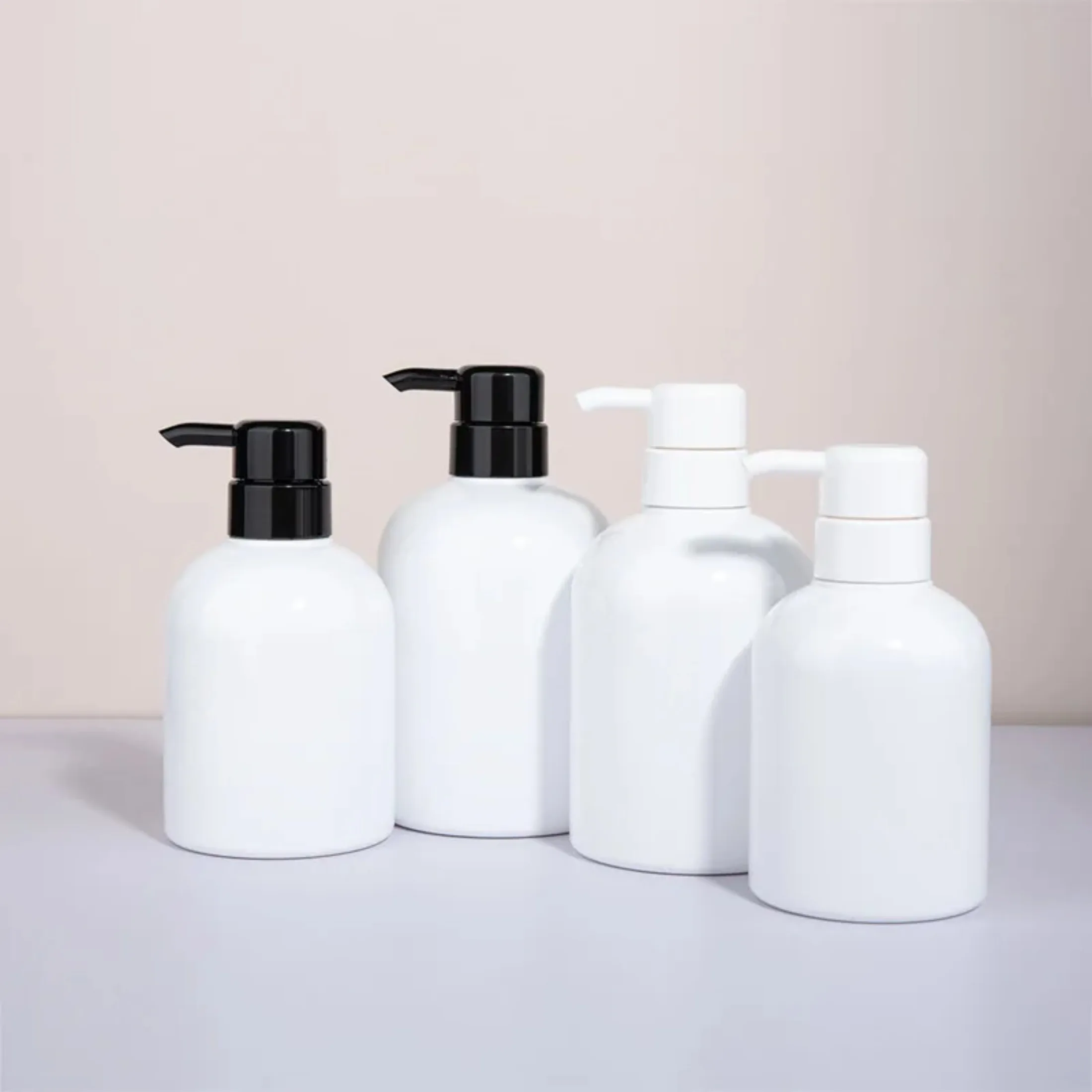 300-600ml White Plastic PE Mousse Bottle Facial Cleanser Press Foaming Bottle Empty Lotion Shampoo Soap Liquid Dispenser