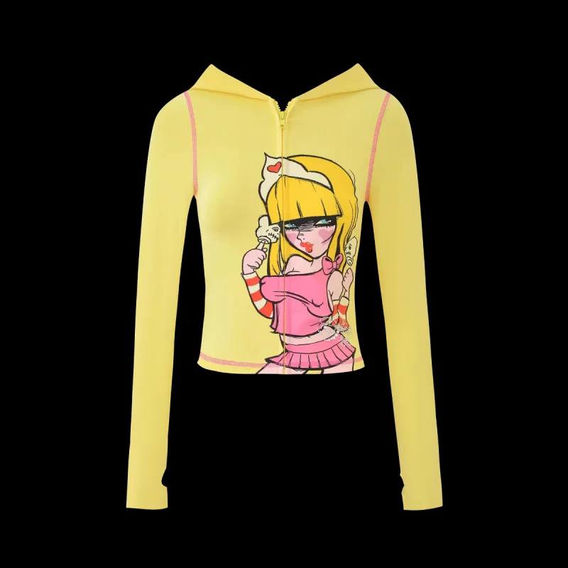 

Lightweight High Elastic Zipper ort Sve Hoodie And f Body Pants Set I.AM.GIA Faionable Casual Wear for Young Women