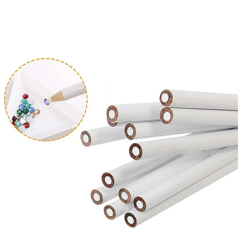 10pcs Rhinestone Wax Pencil Professional Wooden Dotting Point Drill Pen Nail Art Gem Dotting Crystal Tool Art & Craft Supplies