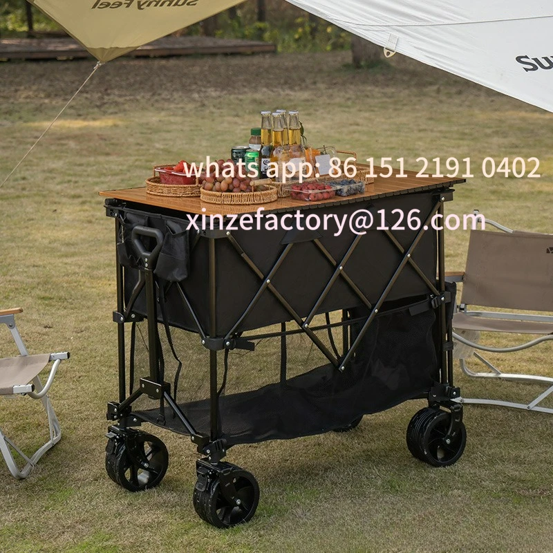 

Customizable outdoor trailer tipping bucket camper folding camping small trailer camp trolley lightweight folding simple trolley