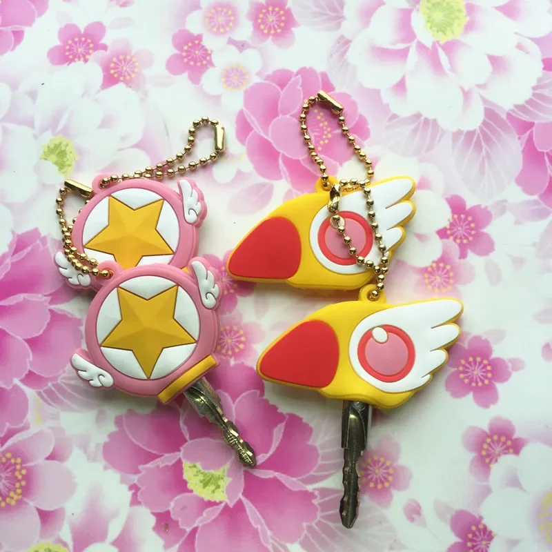 1PCS Key Cover Cartoon Keychains Silicone Key Cap Covers Cosplay Keychain for Key Control Dust Cartoon Keyrings Home Supplies
