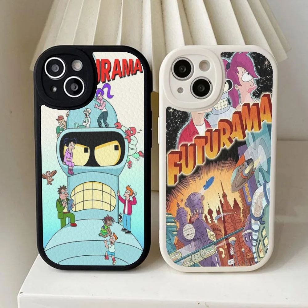 F-Futurama-Bender Art Phone Case Hard Leather For iPhone 16 15 14 13 12 Mini 11 14 Pro Max Xs X Xr 7 8 Plus Fundas