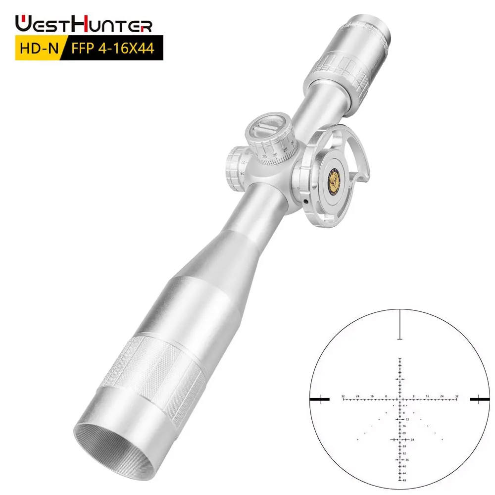 

WestHunter Silver HD-N 4-16X44 FFP Riflescopes Etched Glass MOA Reticle Hunting Scope First Focal Plane Tactical Optical Sights