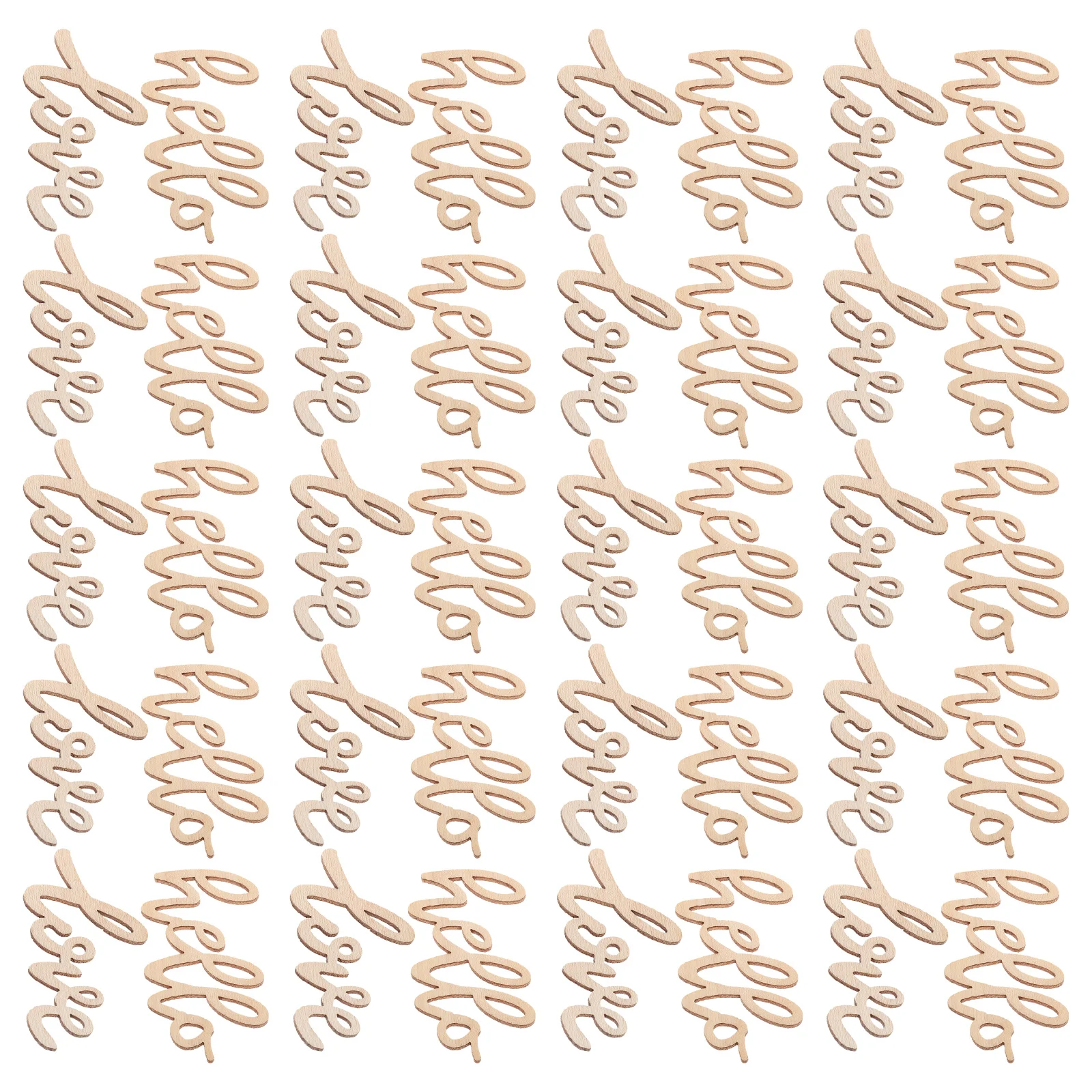 Набор деревянных вырезок для творчества, 40 шт, свадебный декор