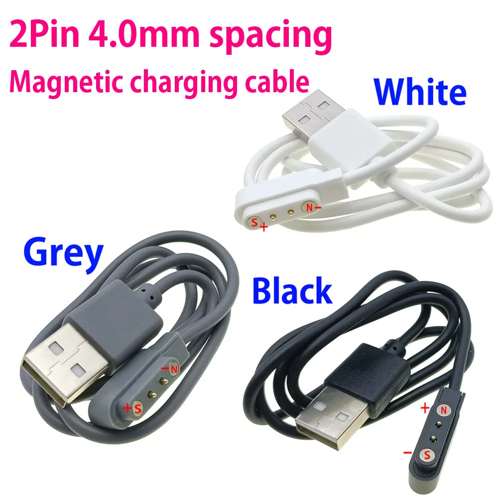 

5-10pcs 2pin universal connected Magnetic Charger Cable wire for Smart Watch bracelet 2 Pin Distance 4mm Magnetic data