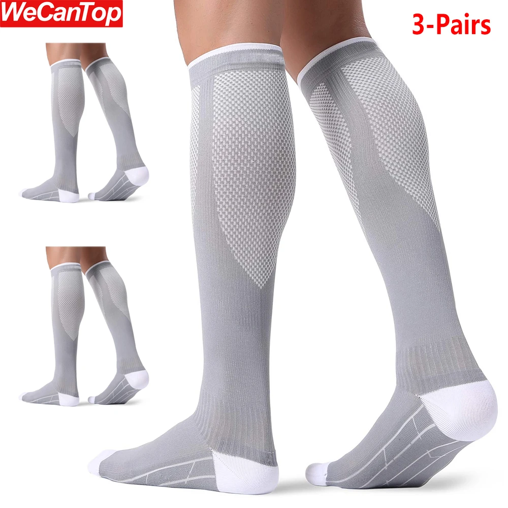 

Компрессионные носки WECANTOP 20-30 мм рт. ст. для мужчин и женщин (1 пара) - лучшая поддержка для ежедневного ношения, снятия боли, улучшения кровообращения