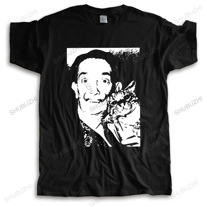 Salvador Dali Cat Ocelot T-Shirt for Men Surrealism Painter Portrait Artist Novelty Cotton Tee Shirt cool Short Sleeve T Shirt