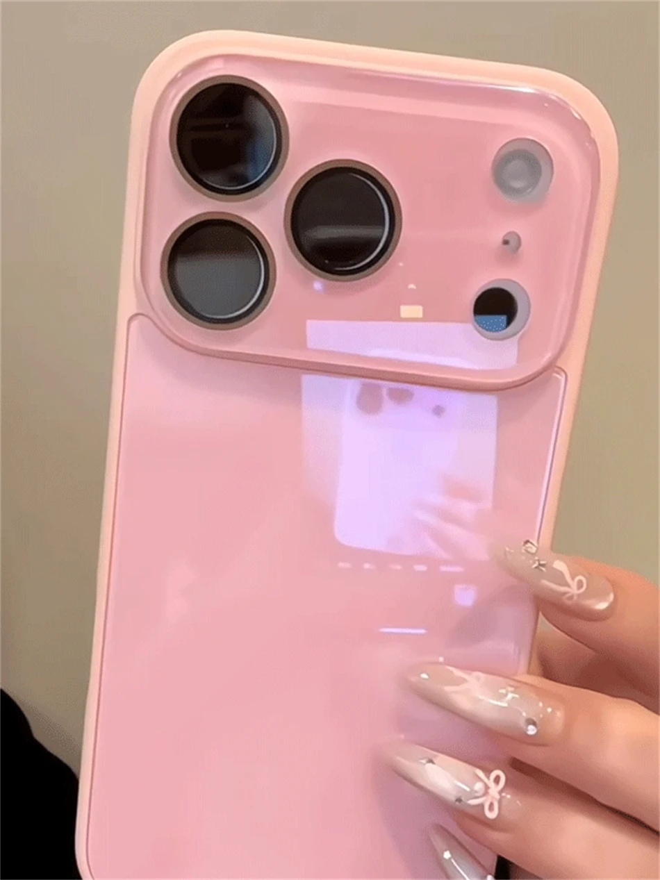 Luxuriöse Kamera-Schutzhülle aus gehärtetem Glas in Bonbonfarben für iPhone 15 16 17 18 Pro Max, stoßfest, weicher Rahmen, glatte harte Abdeckung – Detail 16