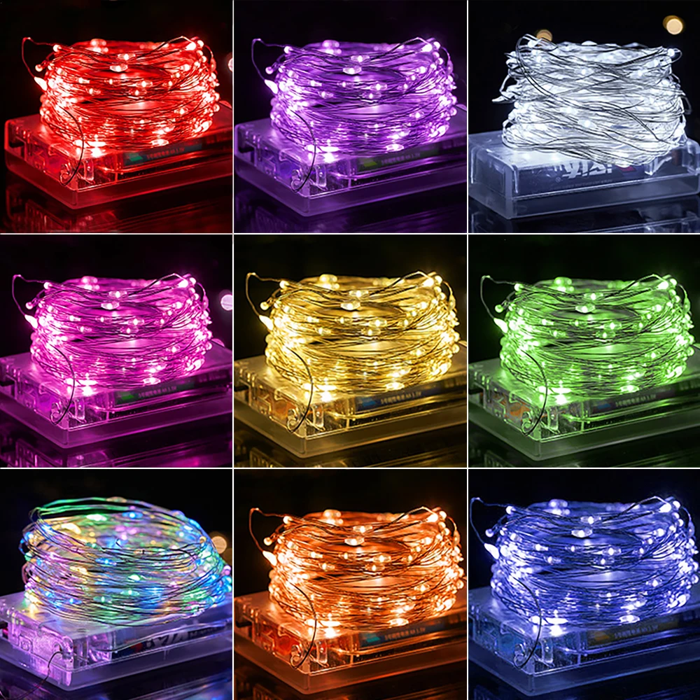 

LED String Light Battery Powered Copper Wire Garland Light Waterproof Fairy Lights Christmas Wedding Holiday Party Decorations