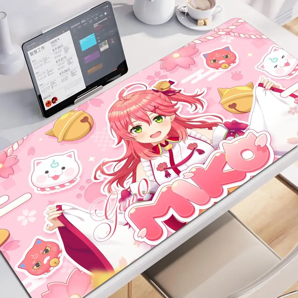 

vtuber cute S-Sakura Miko Mouse Pad Large Gaming Mousepad with Stitched Edges Thickened Desk Mat PC