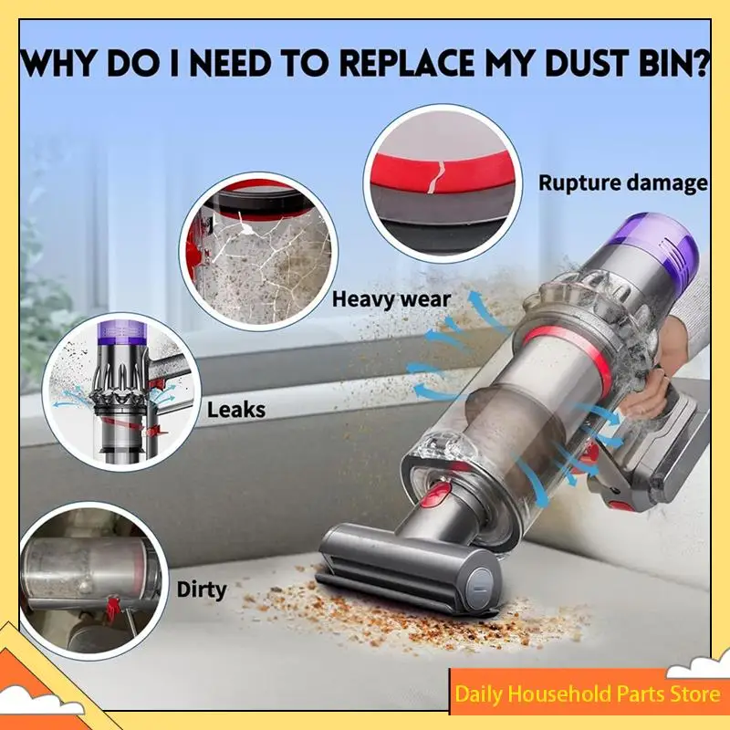 【Great Sale】Dust Bin Bucket For Dyson V11 V15 SV14 SV15 SV22 Vacuum Cleaner Replacement Parts Vacuum Dustbin Dust Cup Type B Int