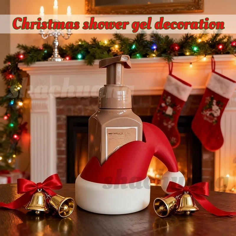 

Christmas Santa Hat Soap Dispenser 3D Printed Eco Friendly PLA Material Refillable Shampoo Shower Gel Bottle for Bathroom Decor