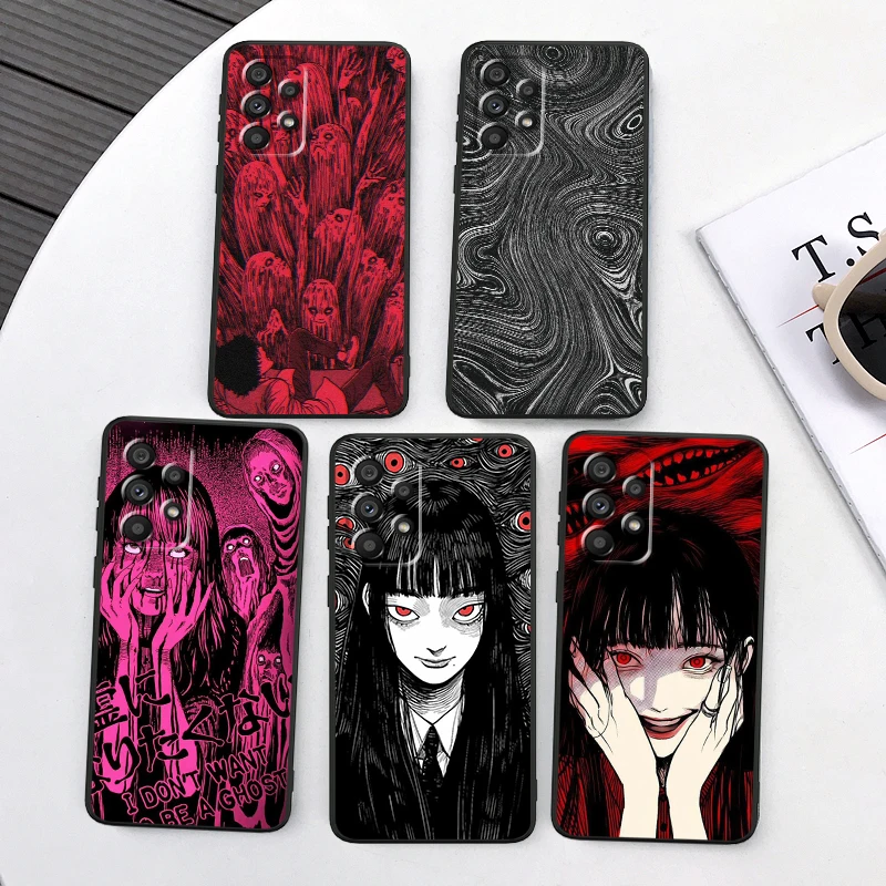 Anime Junji Ito Girl Tomie For Samsung A53 A52 A33 A32 A51 A71 A21S A13 A73 A55 A22 A23 A35 A72 A54 A12 5G Black Soft