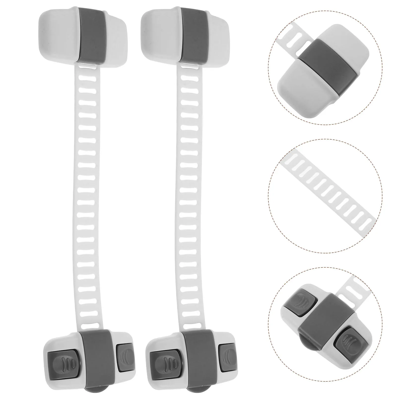 

2Pcs Refrigerator Lock Adjustable Adhesive Cabinet Door Lock Prevent Opening Fridge Safe and Reliable