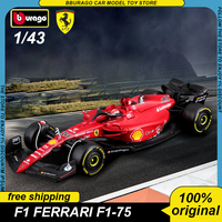 2022 1:43 Bburago F1 Ferrari F1-75 #16 #55 F1 Car Formula Racing Hardbound Edition Diecast Model Alloy Luxury Vehicle Toys Gift