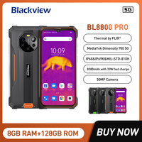 Blackview BL8800 Pro 5G Rugged Waterproof Phone Thermal Imaging 50MP Camera 6.58Inch Display Smartphones 8GB+128GB 8380mAh NFC