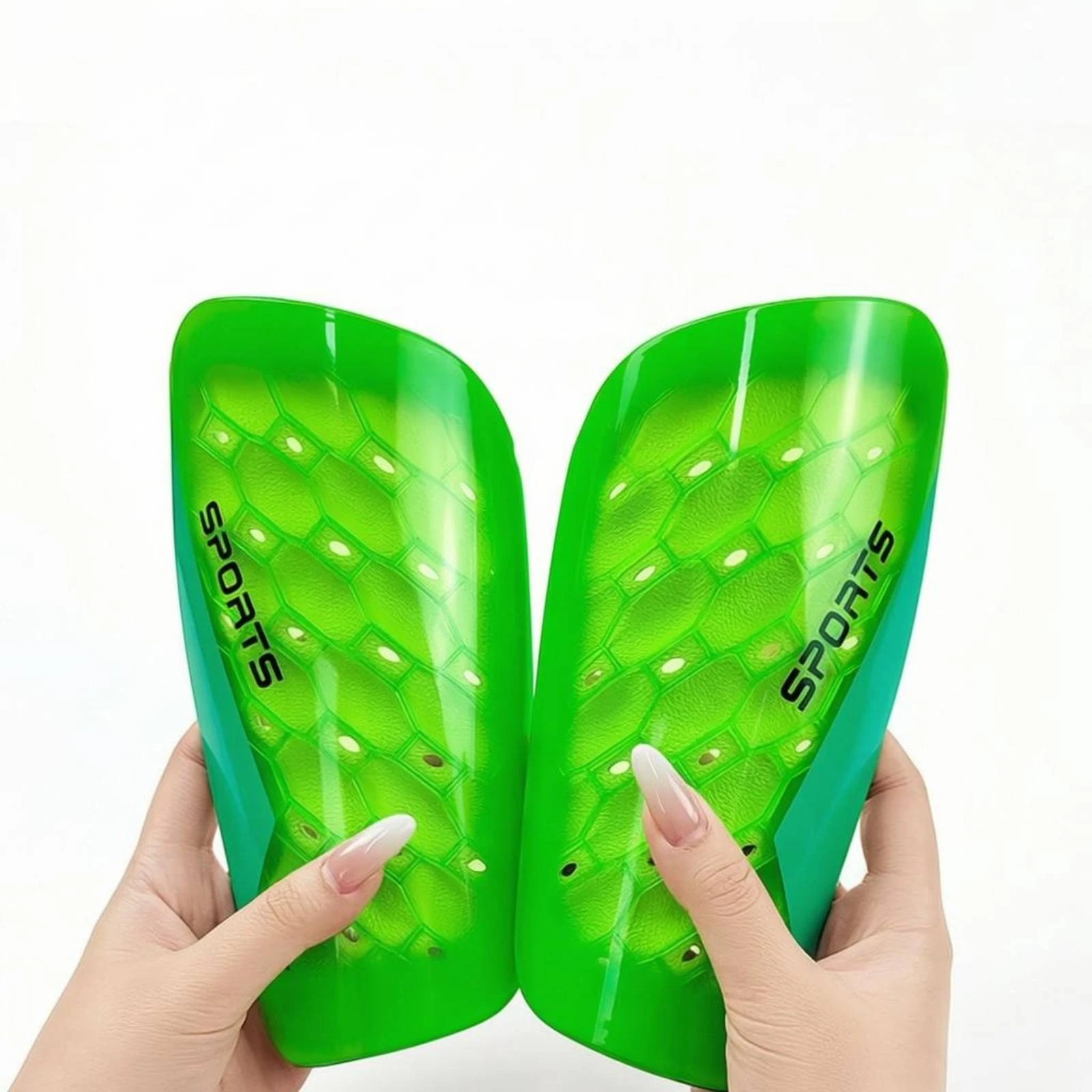 Soccer Shin Guards Translucent Shell Football Shin Guards Leg Guard Breathable Safeguarding Pad Secure Fit view 5