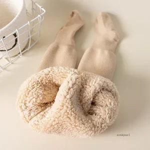 Calças justas super grossas de inverno quente para meninas, listra vertical, leggings de algodão para criança, bebê, cor pura, crianças 8 principais vendas meia calça termica menina - №3