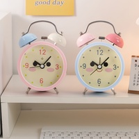 Cute Cartoon Student Specific Wake-Up Clock, Built-In Night Light, Bedroom Desktop Silent Alarm Clock - Metal Bell Ringing