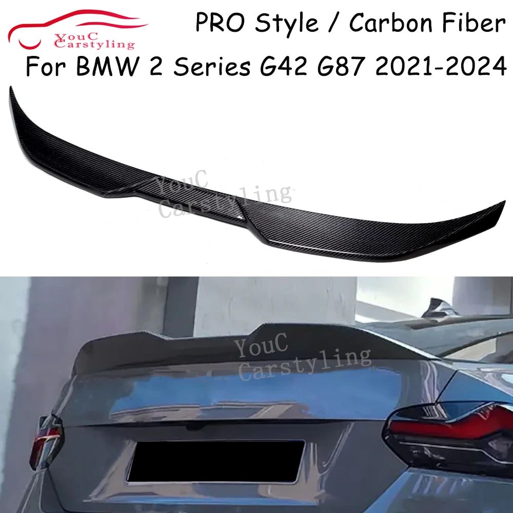 PRO Style Echt-Carbonfaser Heckspoiler Kofferraumlippe für BMW 2er G42 G87 M2 218i 220i 230i 225i 2021-2024 Hecklippe Kofferraumflügel