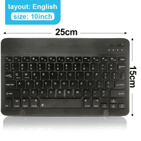 NEW Bluetooth Wireless Keyboard Rechargeable Black 10 Inch Keyboard For IOS Android Windows Tablet For iPad Air Mini Keyboard