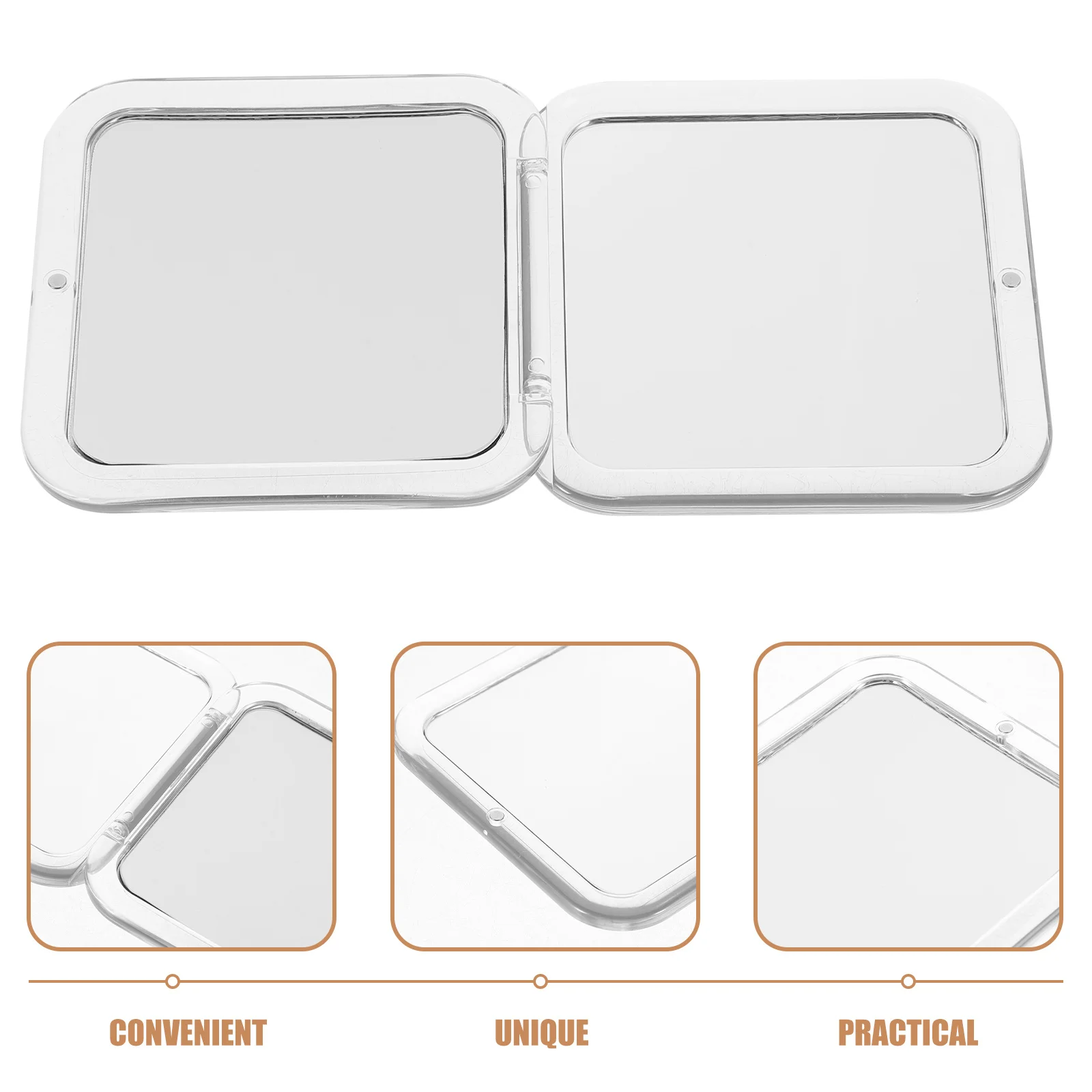 Opvouwbare zakspiegel Mini Vierkant Compact 7X Vergroting Make-upspiegel Dubbelzijdig Perfect voor portemonnee Bruidsmeisjes Geschenken