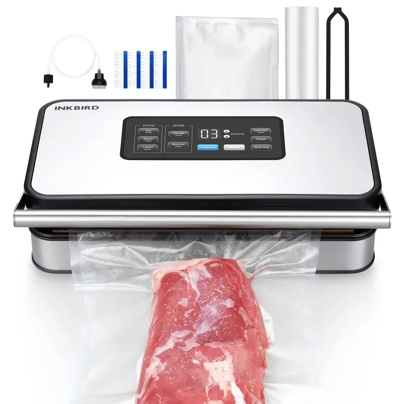 Home Food Vacuum Sealer Machine with Starter Kit Dual Motor Dry Moist Liquid Mode for Kitchen