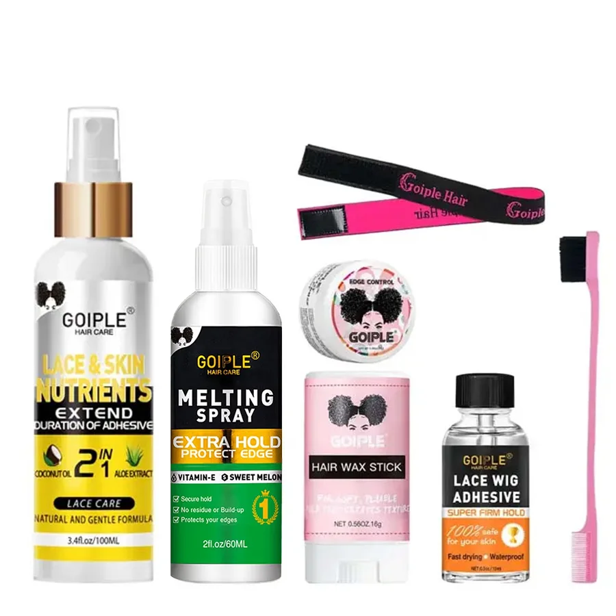 

Lace Wig Care Installation Kit Lace Nutrient Solution Waterproof Wigs Adhesive Melting Spray Edge Control Gel & Styling Hair Wax