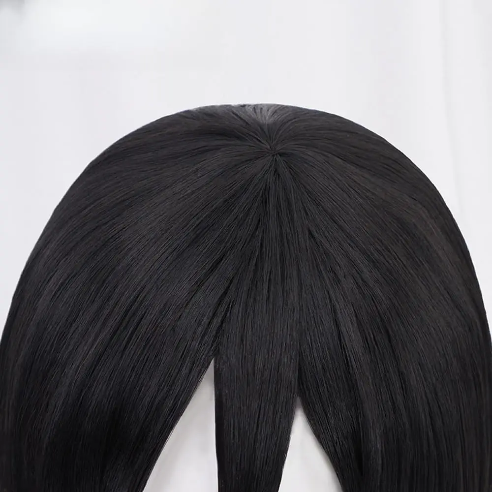Anime Cosplay Pruik voor Vrouwen Zwart Kort Steil Haar voor Meisjes Hittebestendige Synthetische Pruik Halloween Kostuum Cosplay Party