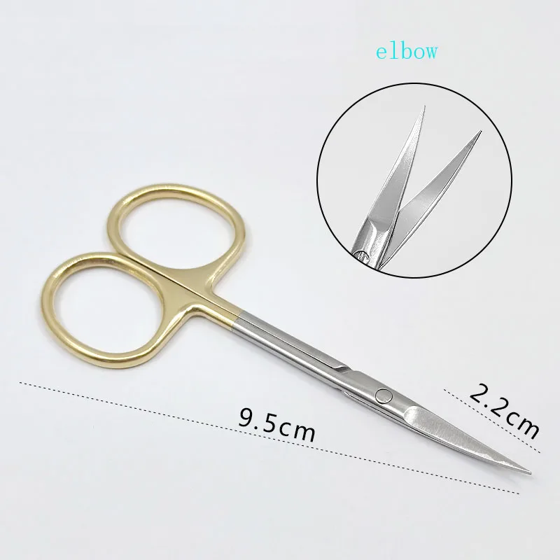 

Gold handle scissors, ophthalmic small scissors, quick double eyelid scissors, straight curved pointed scissors, thread removal