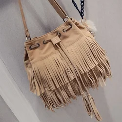 Suede Fringe Women Messenger Bags Tote Handbag Tassel Shoulder Handbags Crossbody Bag Handbags Crossbody