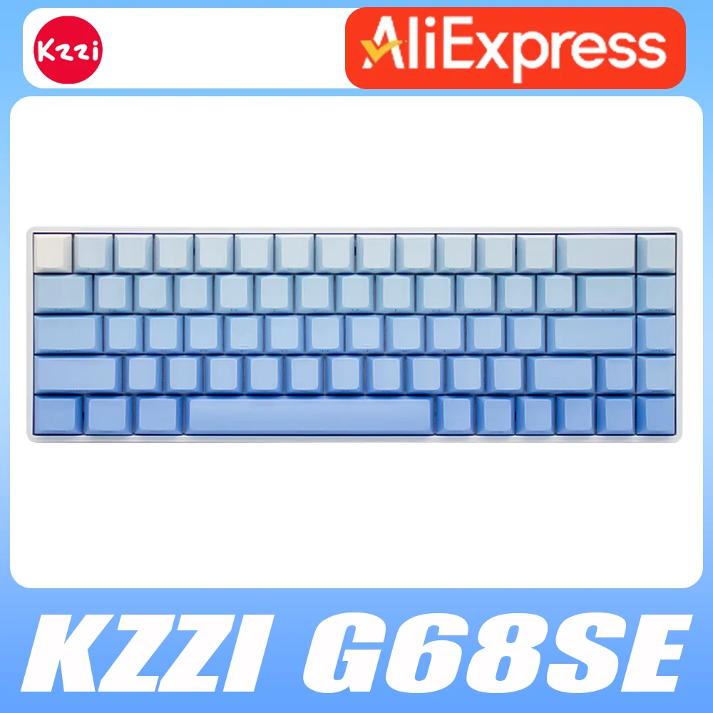 KZZI-G68SE Teclado Interruptor Magnético, 8K, Low Delay, Velocidade Inteligente, E-Sports, Teclado Gaming com Fio, RGB, PC Gamer Acessórios