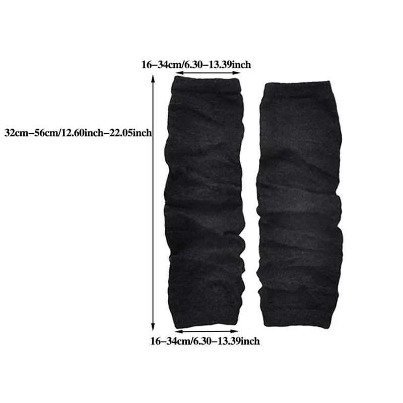 جديد طويل قفاز غطاء للذراع كلاسيكي وردي أبيض وأسود مخطط أصابع الكوع قفازات دفئا محبوك معصمه