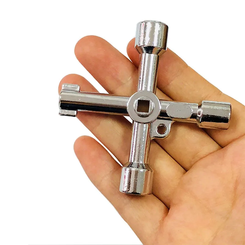 Universal Square Wrench Tool Key Wrench Cross Switch Alloy for Elevator Electrical Cupboard Box Cabinet Socket Wrench