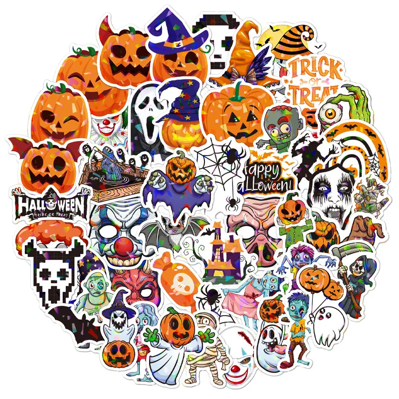 100-200PCS Halloween Ghost Pumpkin Stickers Waterproof Vinyl Bulk Party Favors Decoration Gift for Water Bottles - view 4