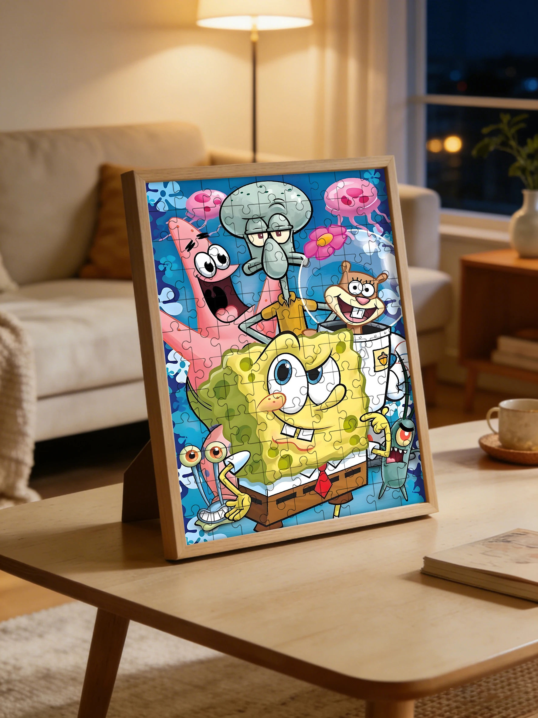 Jeu de puzzle en bois Bob l'éponge - Jouet éducatif en différentes tailles de pièces 108/200/300/500/1000 pièces disponibles