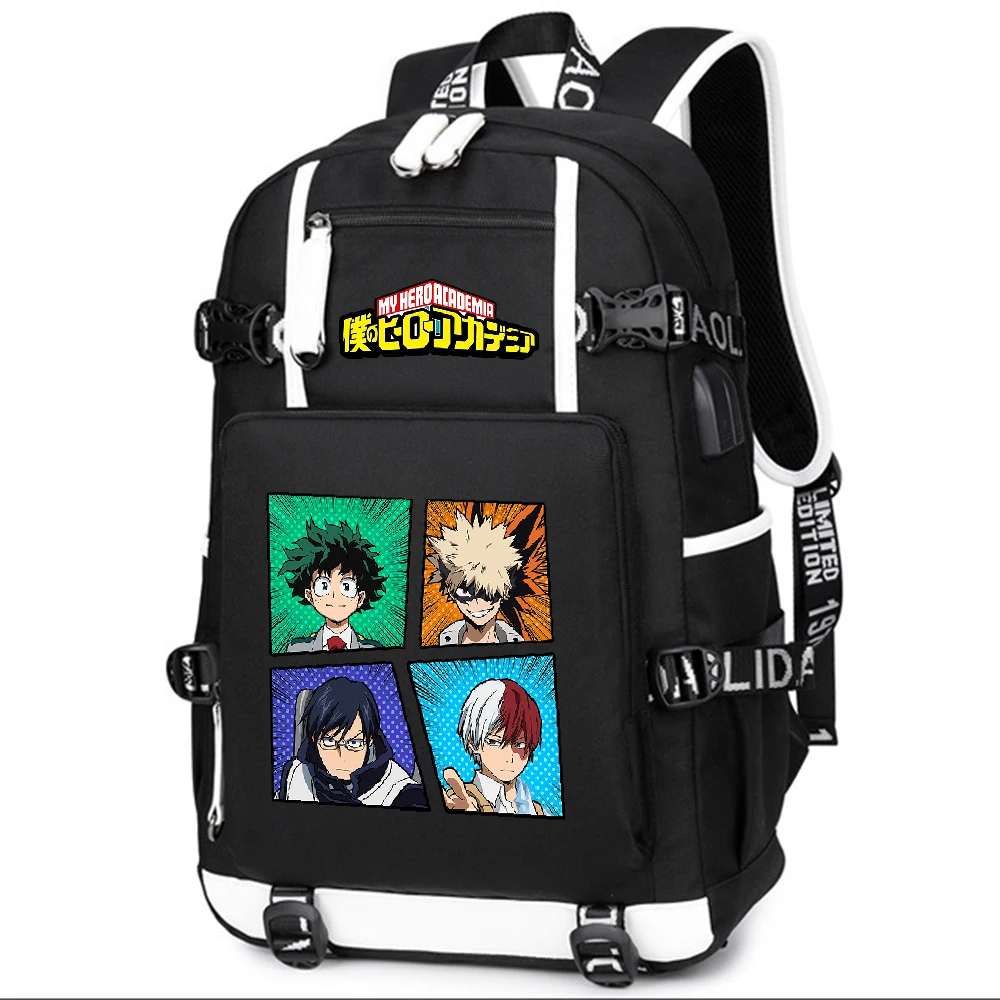 

Большая сумка для книг в стиле аниме, школьные сумки Оксфорд для девочек-подростков, водонепроницаемый дорожный рюкзак, мужской рюкзак Bakugou Katsuki