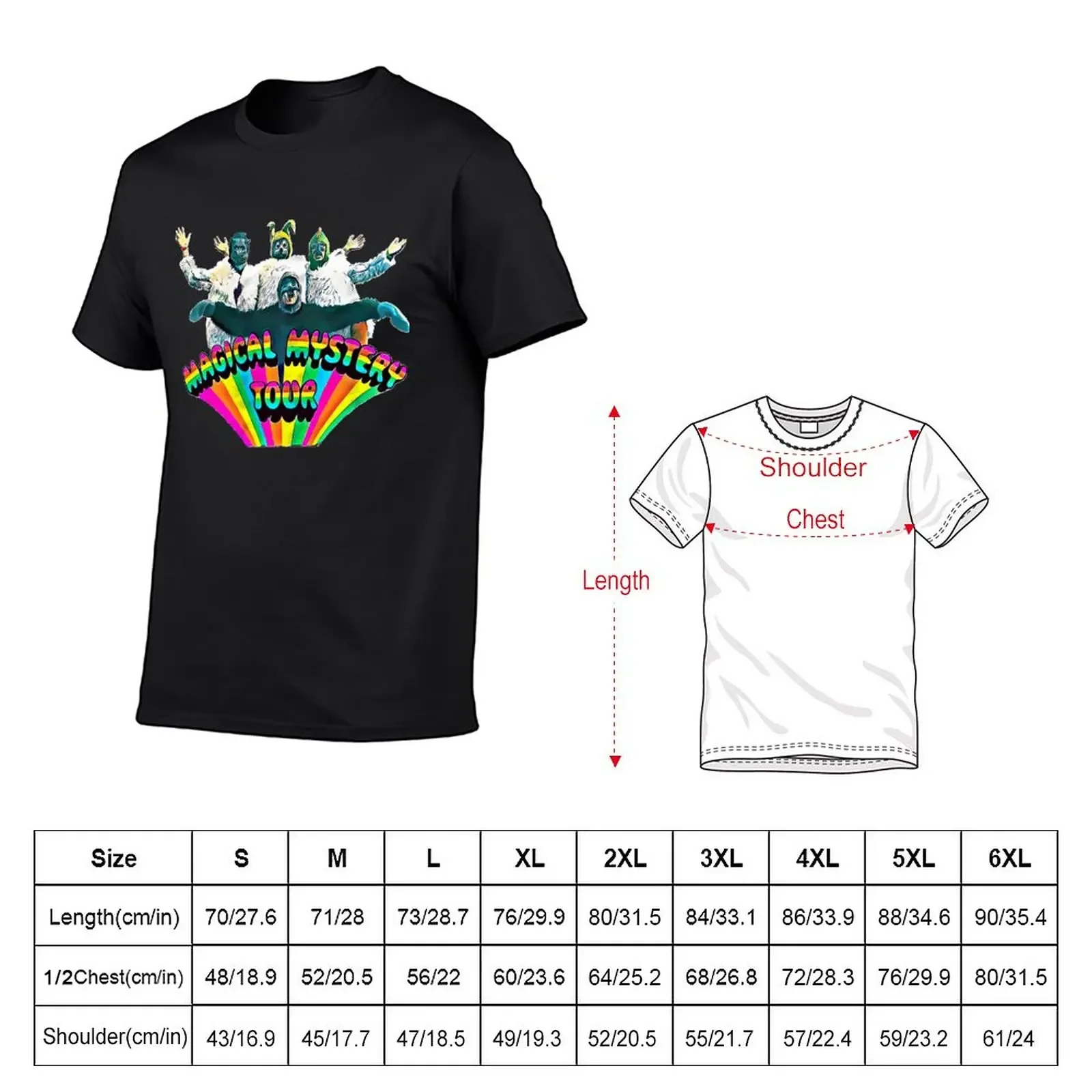 เสื้อยืดแขนสั้นสำหรับผู้ชายปกอัลบั้มทัวร์ลึกลับสุดวิเศษเสื้อยืดสีดำประเสริฐ