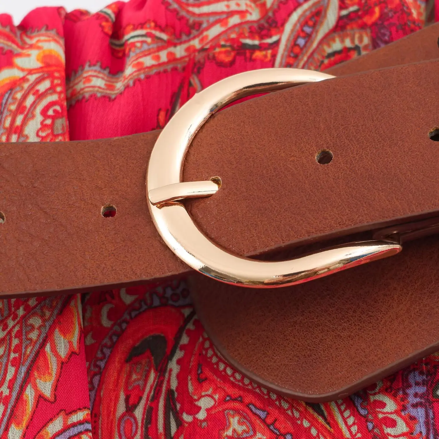 TFMLN Damenrock Zweiteiler-Set, Neckholder-Top mit Rüschen, Hochtaillierter Midirock mit Gürtel, Sommeranzug mit Paisley-Print – Detail 14