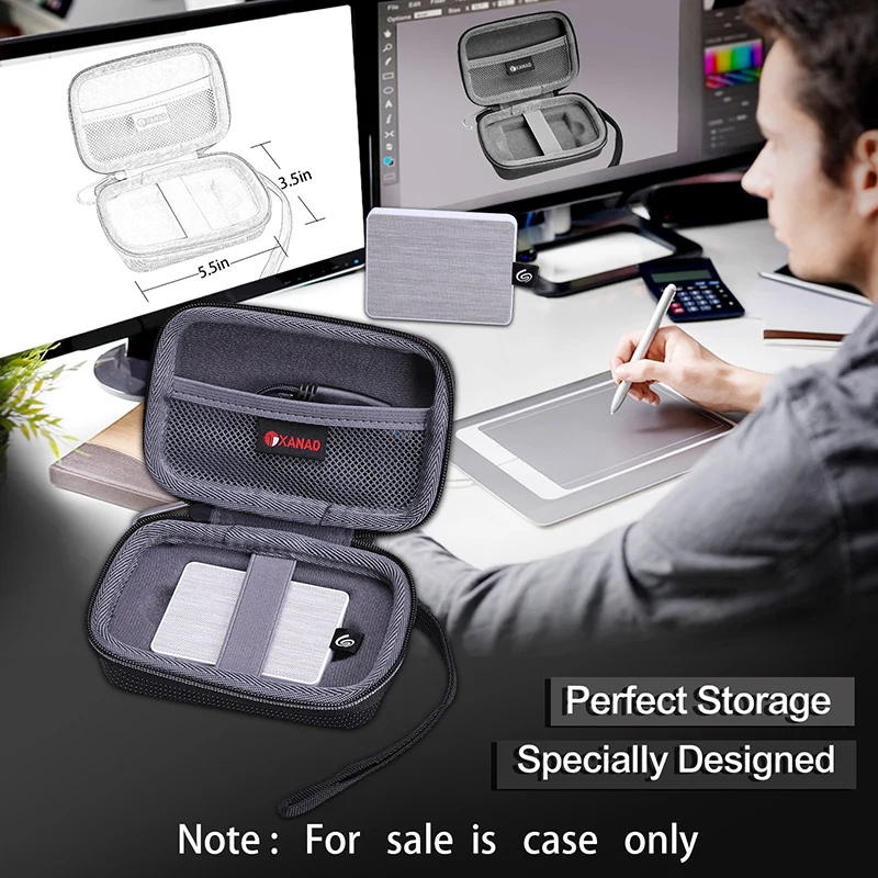 XANAD EVA Storage for Seagate One Touch SSD External Solid State Drive Portable Case For Seagate One Touch SSD Protective Bag