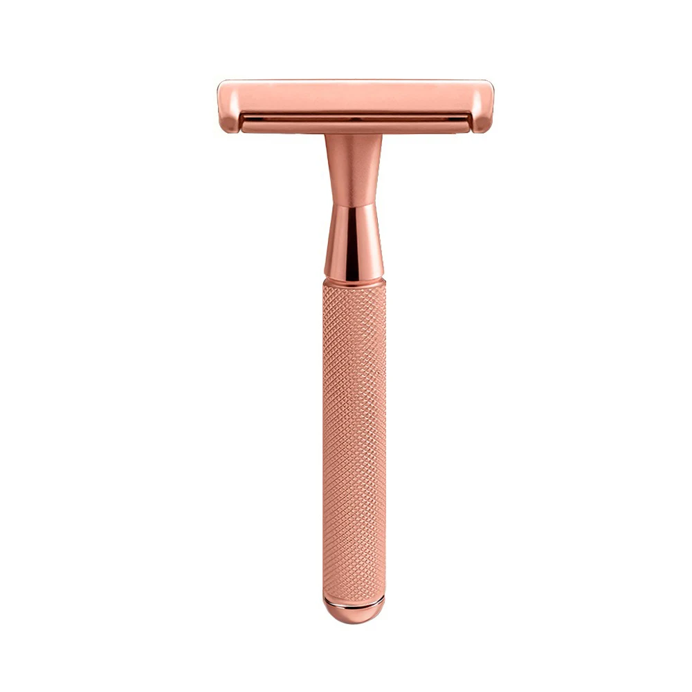 ماكينة حلاقة آمنة هدية لقص اللحية مع مقبض معدني مرجح للرجال ماكينة حلاقة يدوية احترافية ماكينة حلاقة