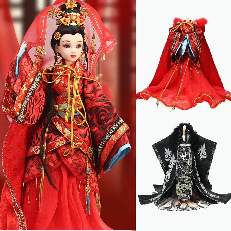 Liquidazione sale/handmade cinese HanFu Costume antico 30CM vestiti per bambole per bambole Barbie ragazze 1/6 Bjd bambole accessori giocattoli