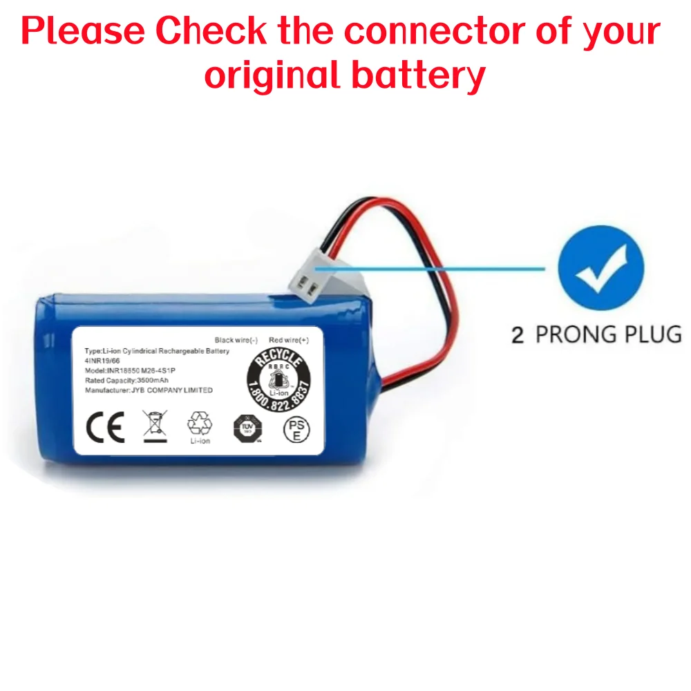 Ersatzakku RVBAT850 für Shark Ion R75 R85 RV850 S87 Roboterstaubsauger 14,4 V 3500 mAh Lithium-Ionen-Originalteil-Upgrade