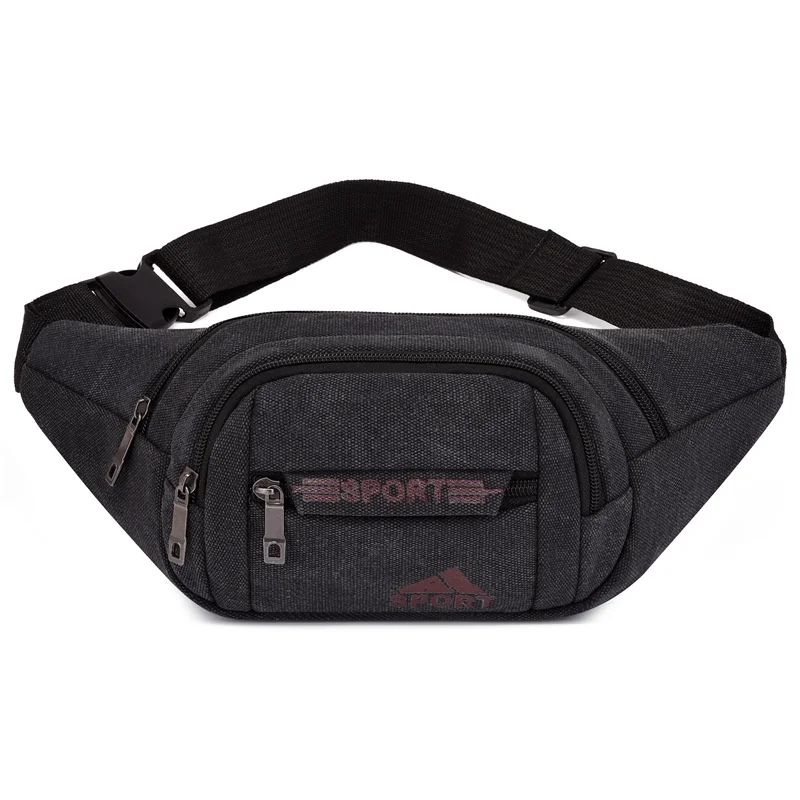 Sport Canvas Heuptas Voor Mannen Grote Capaciteit Fanny Pack Mode Mannelijke Telefoon Riem Tas Outdoor Borsttas Casual Crossbody Tas