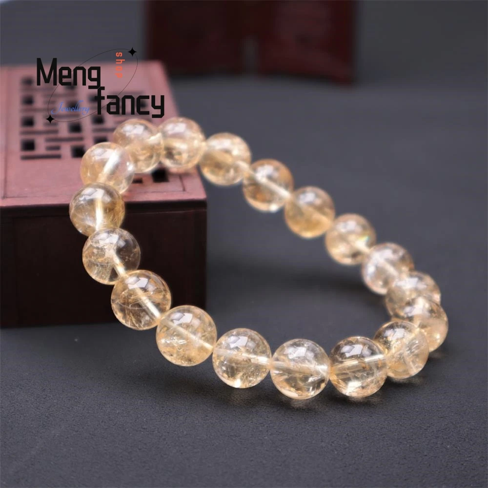 Pulsera triturada de copos de cristal amarillos naturales, arcoíris Simple, elegante, joyería de moda de alto grado, regalos de vacaciones para niñas jóvenes Sexy