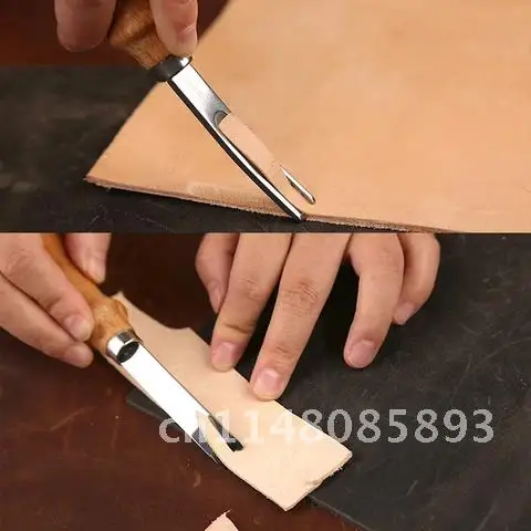 MIUSIE Leather Edge Beveler Tool Leather Craft Edge Skiving Beveler DIY Beveler Shallow Skiving Trimming Leather Edge Press