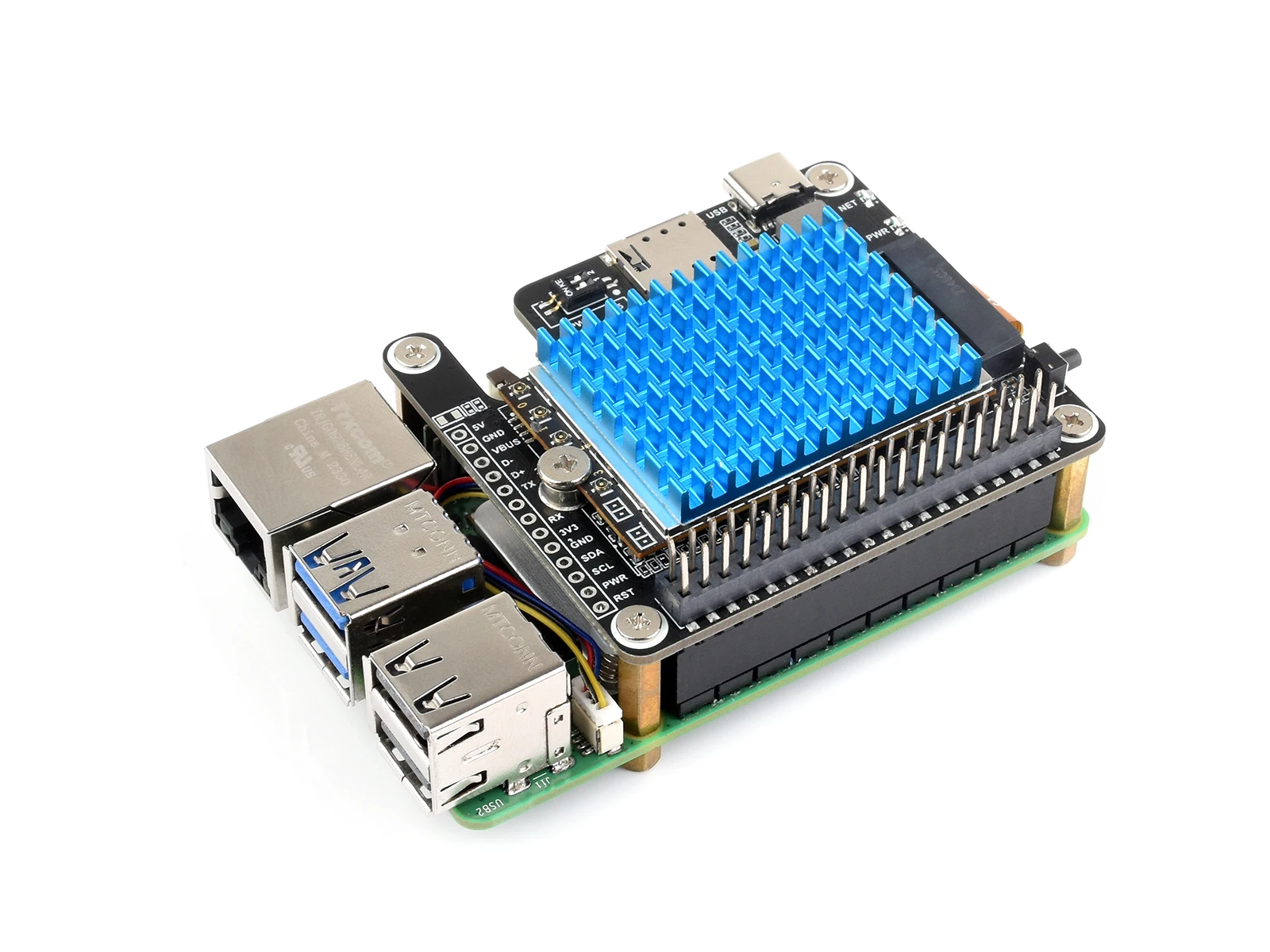 Imagem -04 - Waveshare-projetado para Raspberry pi Pcie para 5g 4g 3g Hat Compatível com Pacotes 3042 e 3052 Módulos Simcom e Quectel 5g