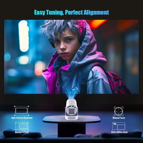 Imagen 2 del producto Proyector Magcubic HY300 Pro + Android 11, 8000 lúmenes, 4K, 720P, proyector de películas portátil para exteriores, WiFi 6, altavoz incorporado para el hogar